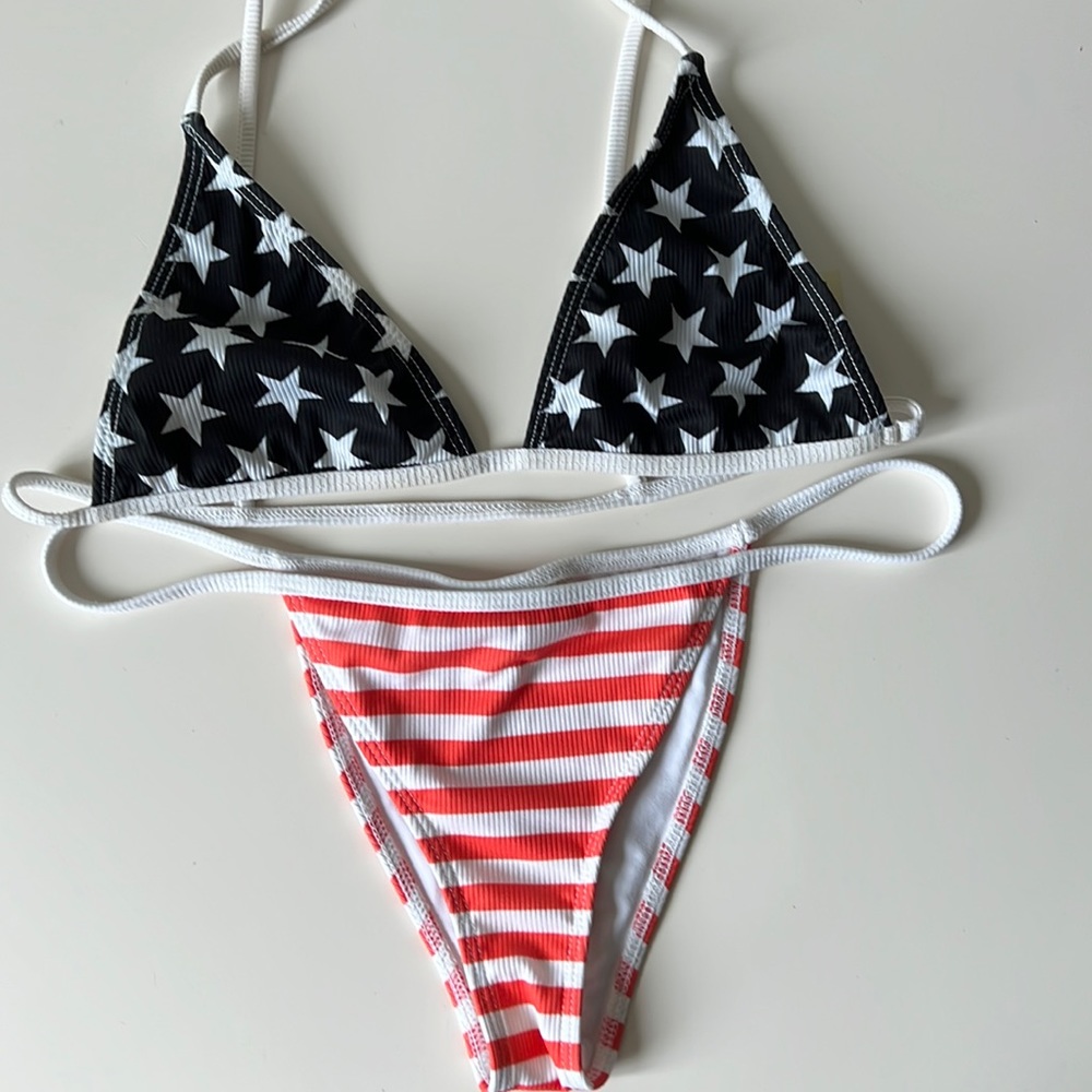 Minimal Animale two piece Stars and Stripes bikini